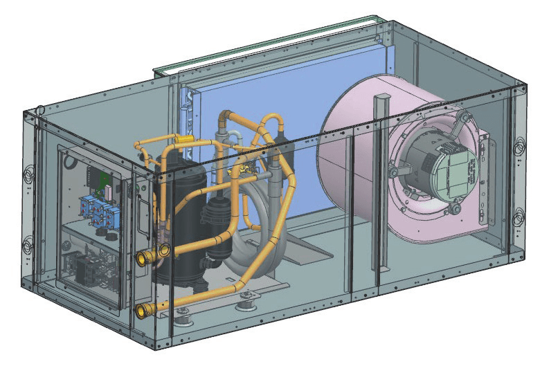 2 Ton Water Source Heat Pump | Carrier Horizontal, Right Hand Return, Copper Coil, R-454B | 50WCA024RBA3BA-A