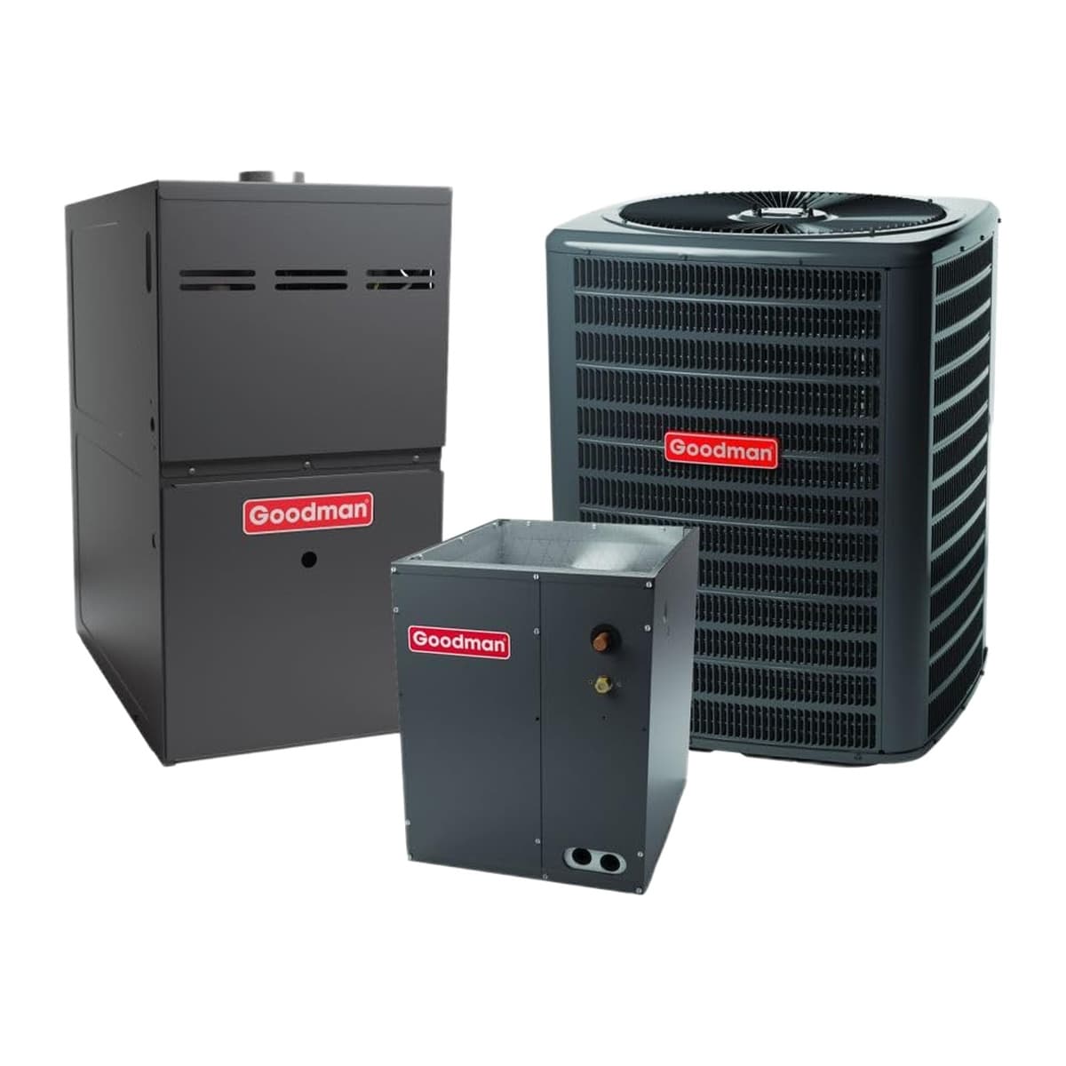 80% AFUE Gas Furnace | Goodman Two-Stage, Upflow/Horizontal, Multi-Speed ECM | GR9T801205DN