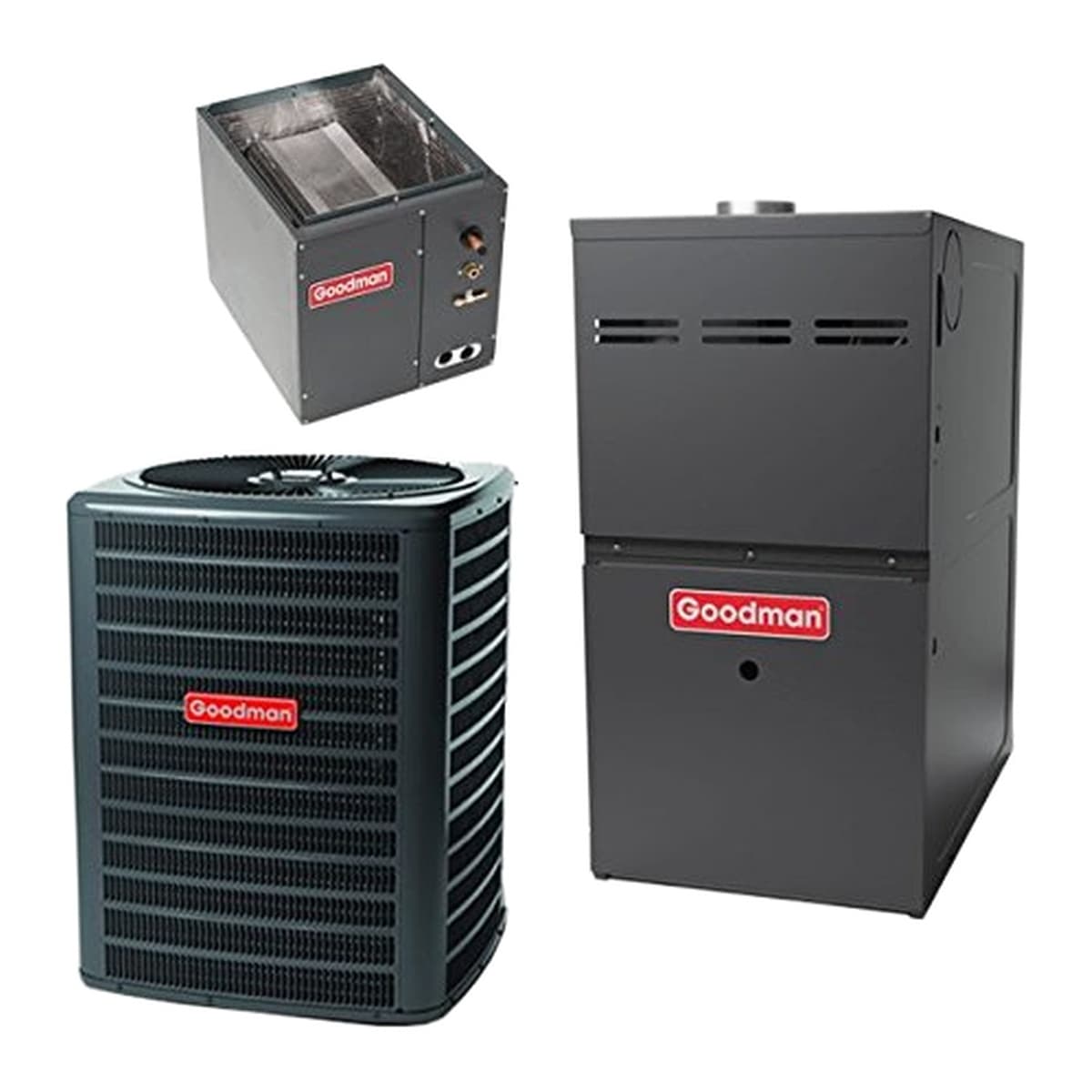 80% AFUE Gas Furnace | Goodman Single-Stage, Upflow/Horizontal, Multi-Speed ECM | GR9S801205DN