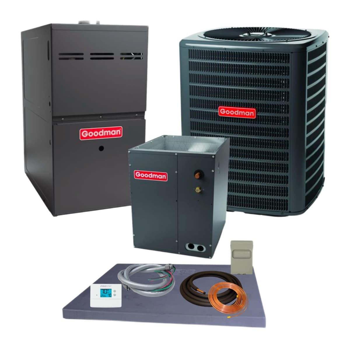 80% AFUE Gas Furnace | Goodman Single-Stage, Upflow/Horizontal, Multi-Speed ECM | GR9S800603BN