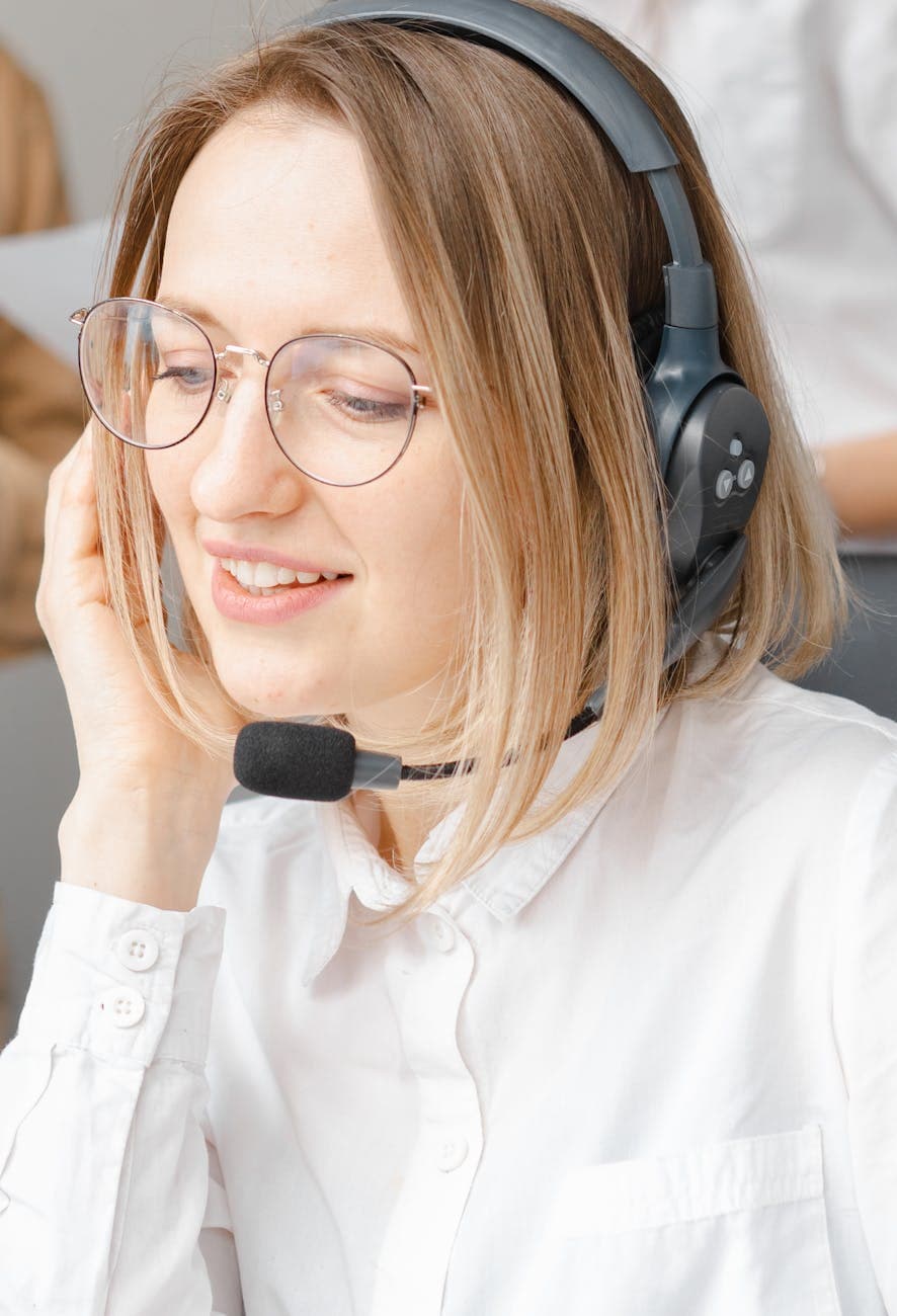 Support specialist on a headset
